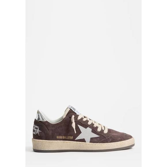 NEW GOLDEN GOOSE men's ball star suede sneakers in anthracite/silver - Picture 1 of 5